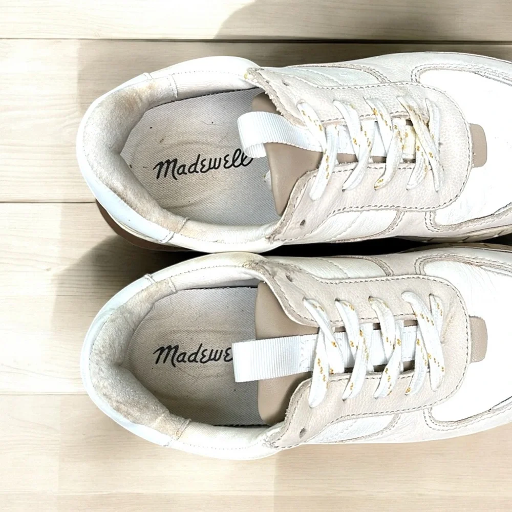 Madewell Kickoff Trainer Sneaker in Antique Cream Women’s Size 5 1/2